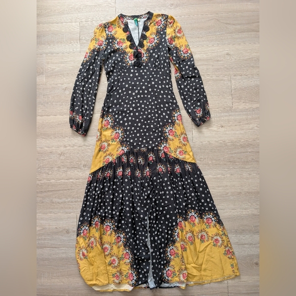 Farm Rio Floral-blocked Maxi Dress - Picture 9 of 9